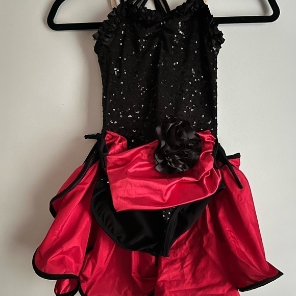 Weissman Red Leopard Print Dance Child Costume SC Black Red Sequin - Picture 13 of 14